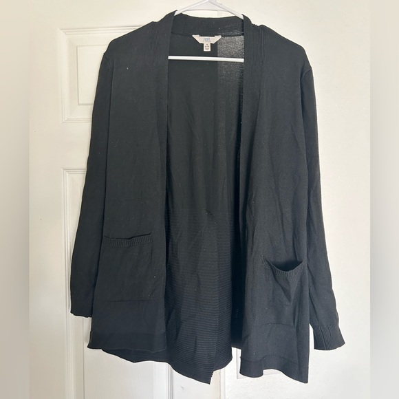 Women’s Time And Tru Black cardigan Size Medium - Picture 1 of 3